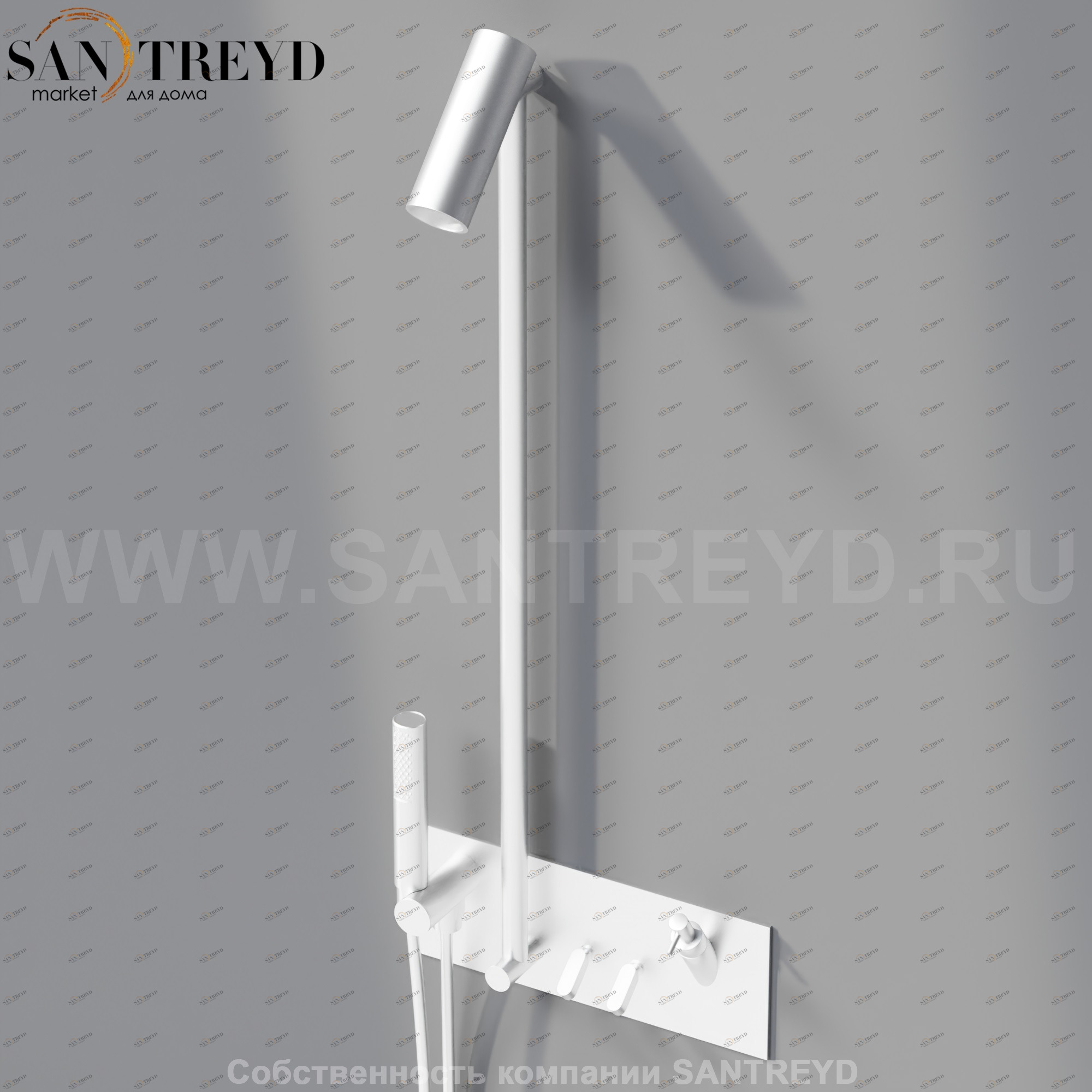 Душевая система с диспенсером для мыла ARUB0940NSP SQUARE хромированная матовая Agape