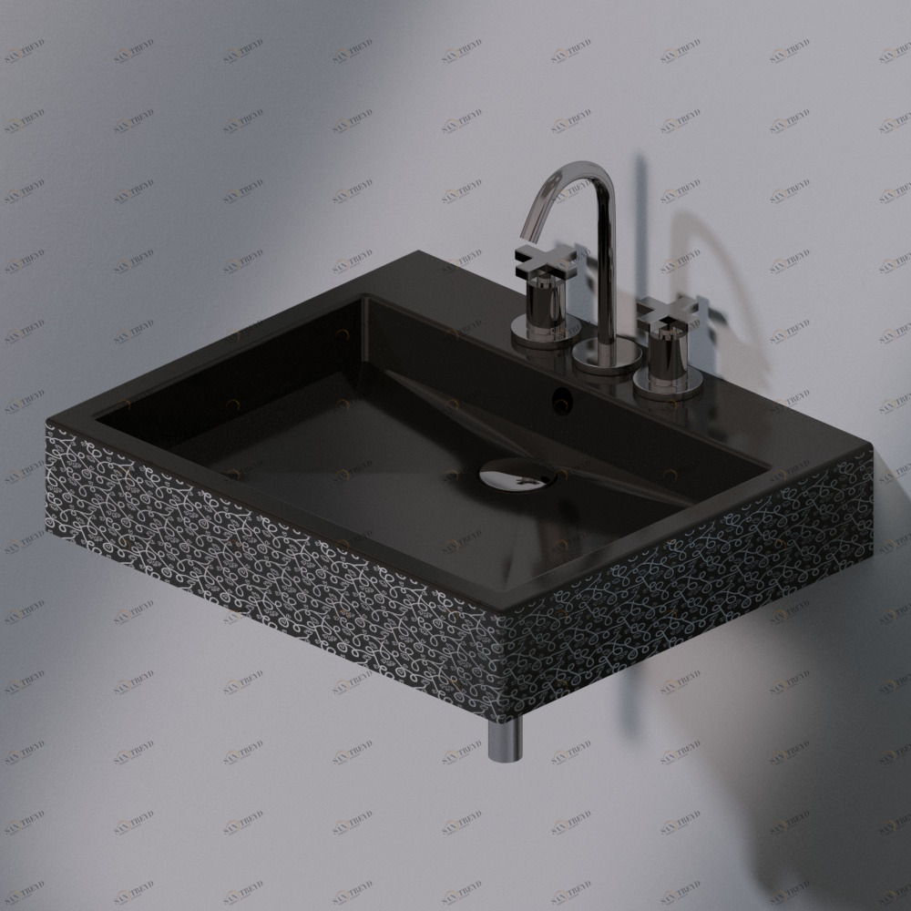 L255401 Подвесная раковина настенная прямоугольная A. e T. Italia  черная AeT ITALIA 