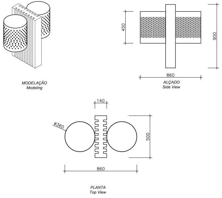 Бетонные и стальные стойки для мусора amop IK ARCH-00028994 - Вид №2