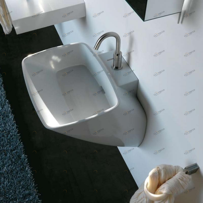 8084 Подвесная раковина настенная овальная   белая Santreyd 