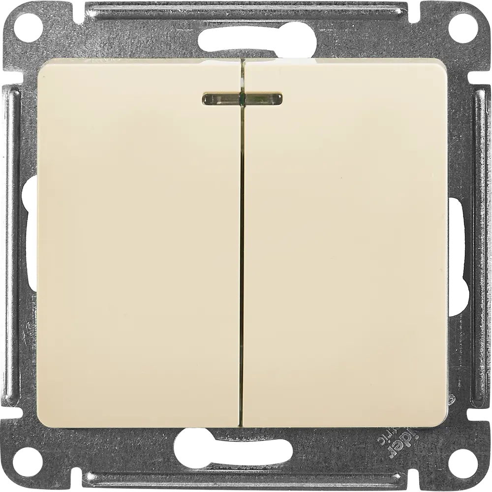 Schneider Electric Glossa - выключатель трёхпозиционный бежевый с двумя клавишами 86710477 STLM-0070847 - Вид №1