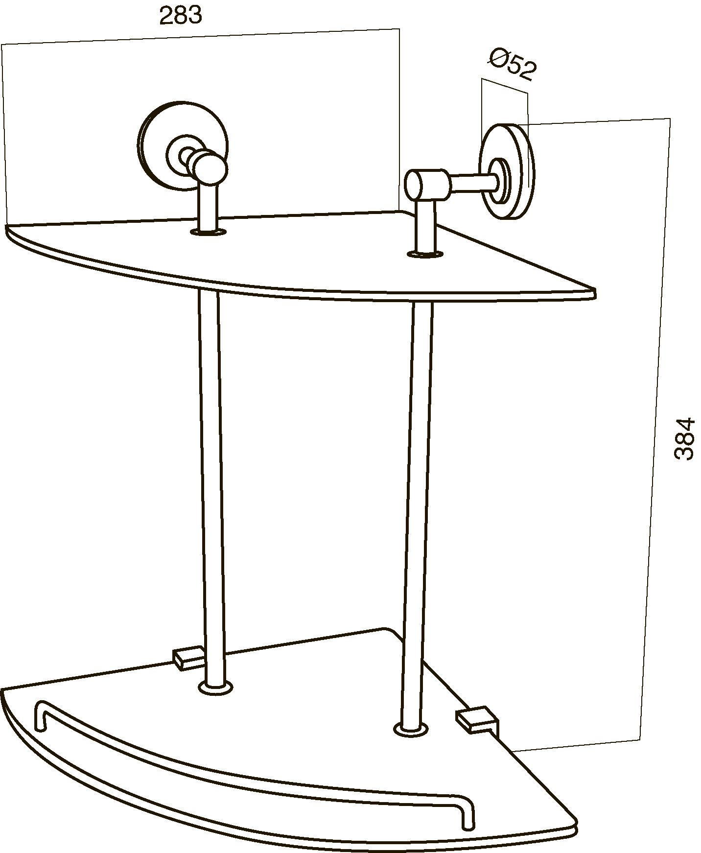 A5537864 Bliss Двойная стеклянная полка хром шт AM.PM Bliss L - Вид №1