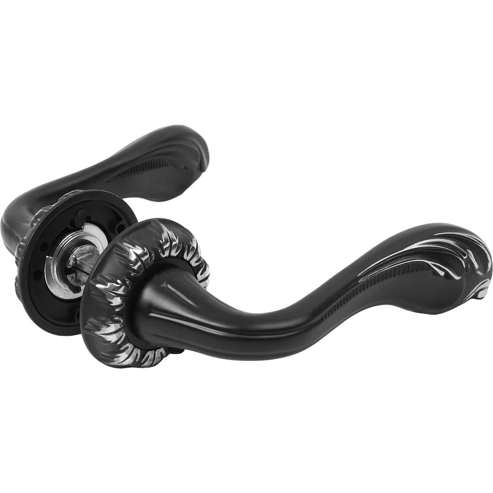 Ручка дверная на розетке Reinz Фабриано, цвет черный хром RENZ STLM-2139025