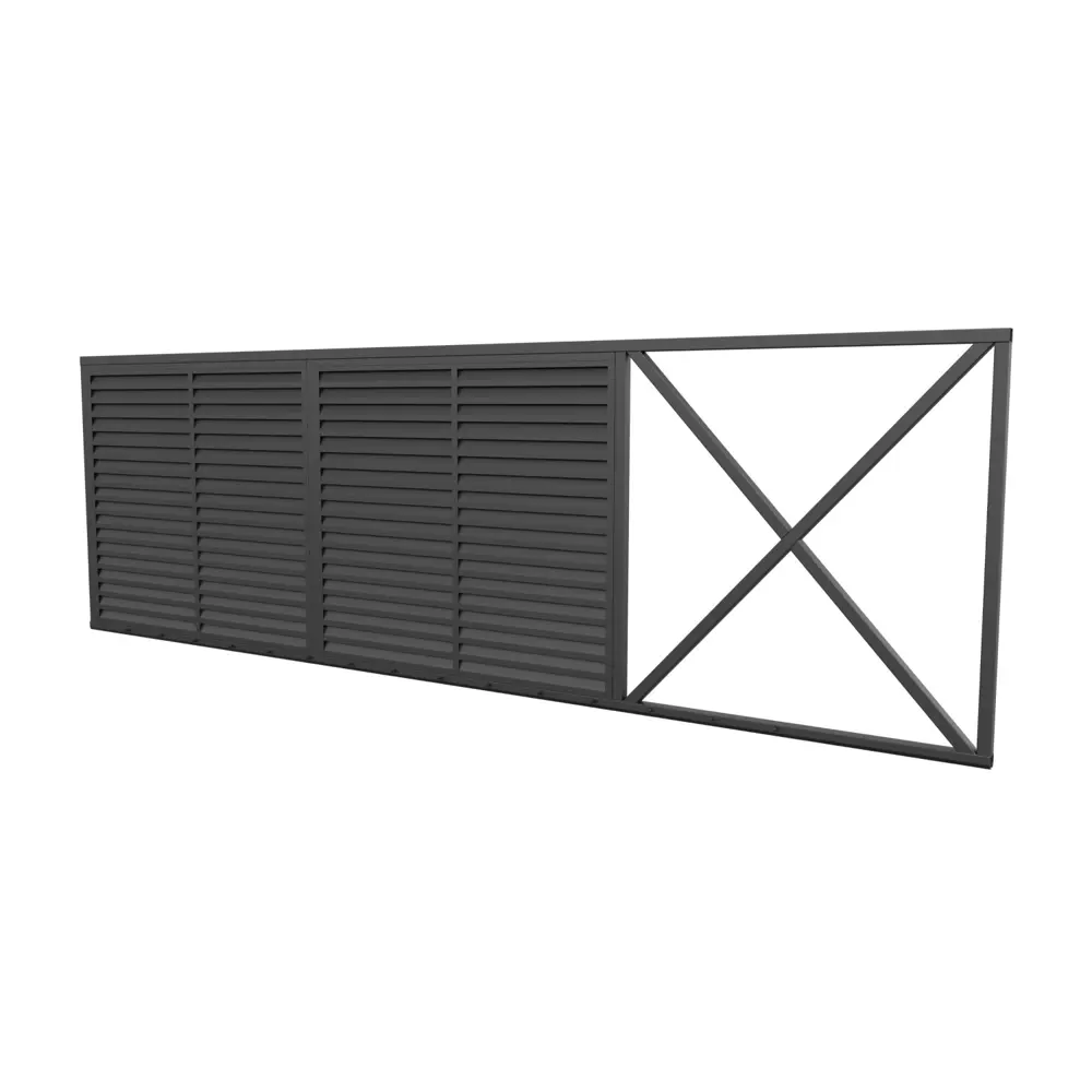 Ворота из профнастила 200x400 см 60x60 мм откатные RAL 7024 серый Santreyd STLM-2126030 - Вид №2