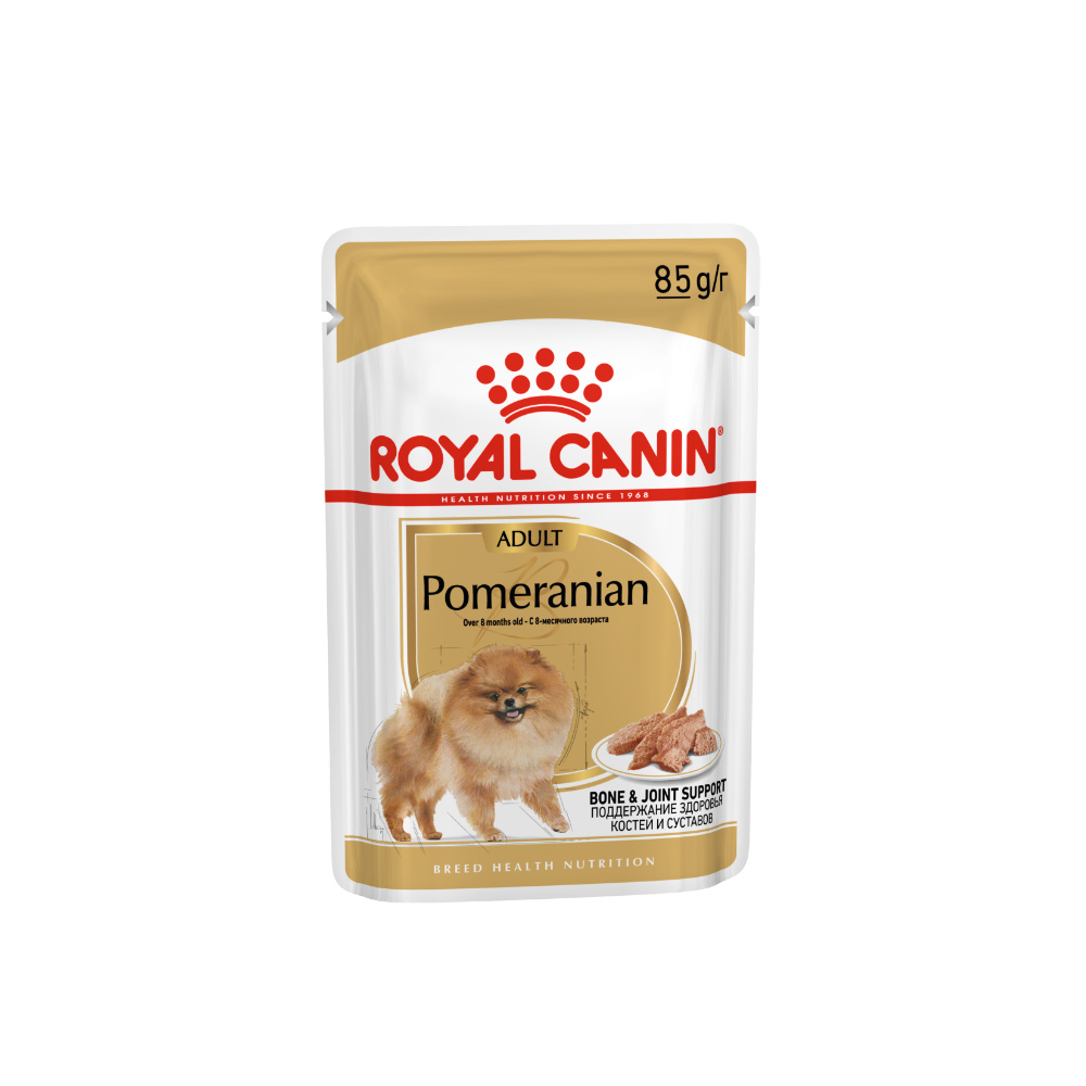 ПР0051757 Корм для собак Pomeranian для породы Померанский шпиц старше 8 месяцев пауч 85г ROYAL CANIN 