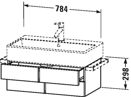 VA628701818 Тумбочка подвесная Vero Air #VA6287 784 x 431 мм Белый матовый, декор Duravit - Вид №1