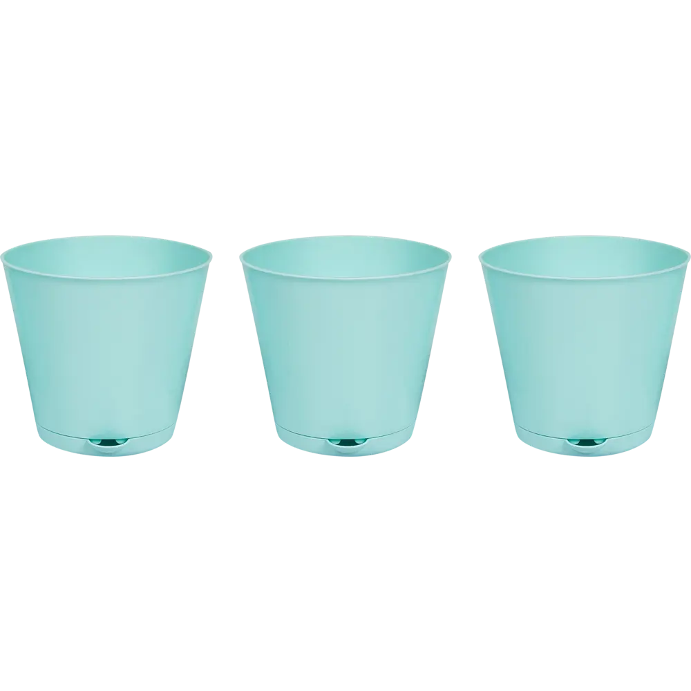 Горшок цветочный Ingreen Easy Grow ø12 h19 см v0.7 л пластик небесный 3 шт STLM-2074489 - Вид №3