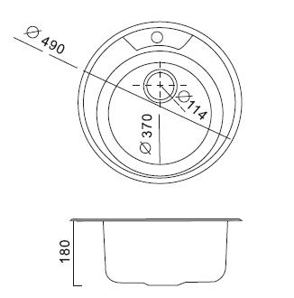 HBS490-06 Кухонная мойка , матовая сталь Haiba  - Вид №2