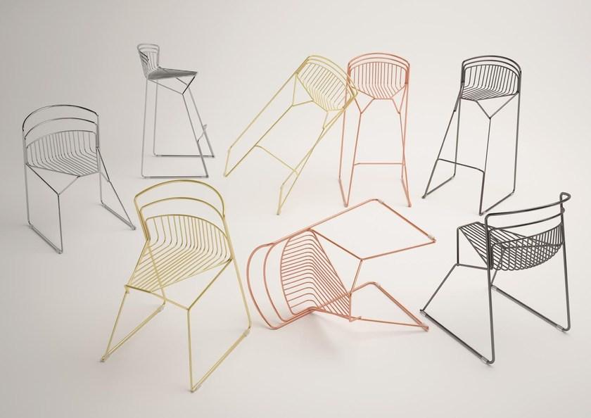 Luxy Табурет из стали с высокими санками и спинкой Ribelle sun-id-1503333 - Вид №1