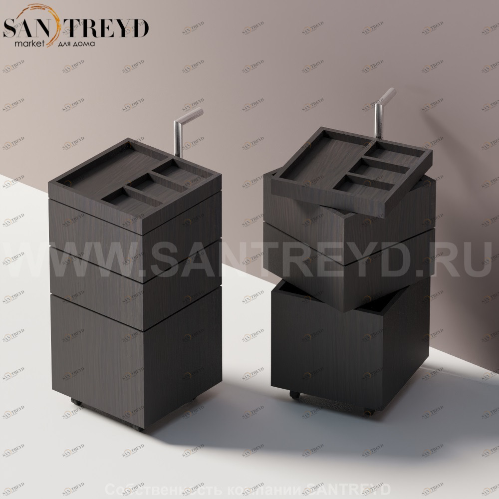 O.J.C. Тумба на роликах из темного дуба ACOM0500NRW Agape 