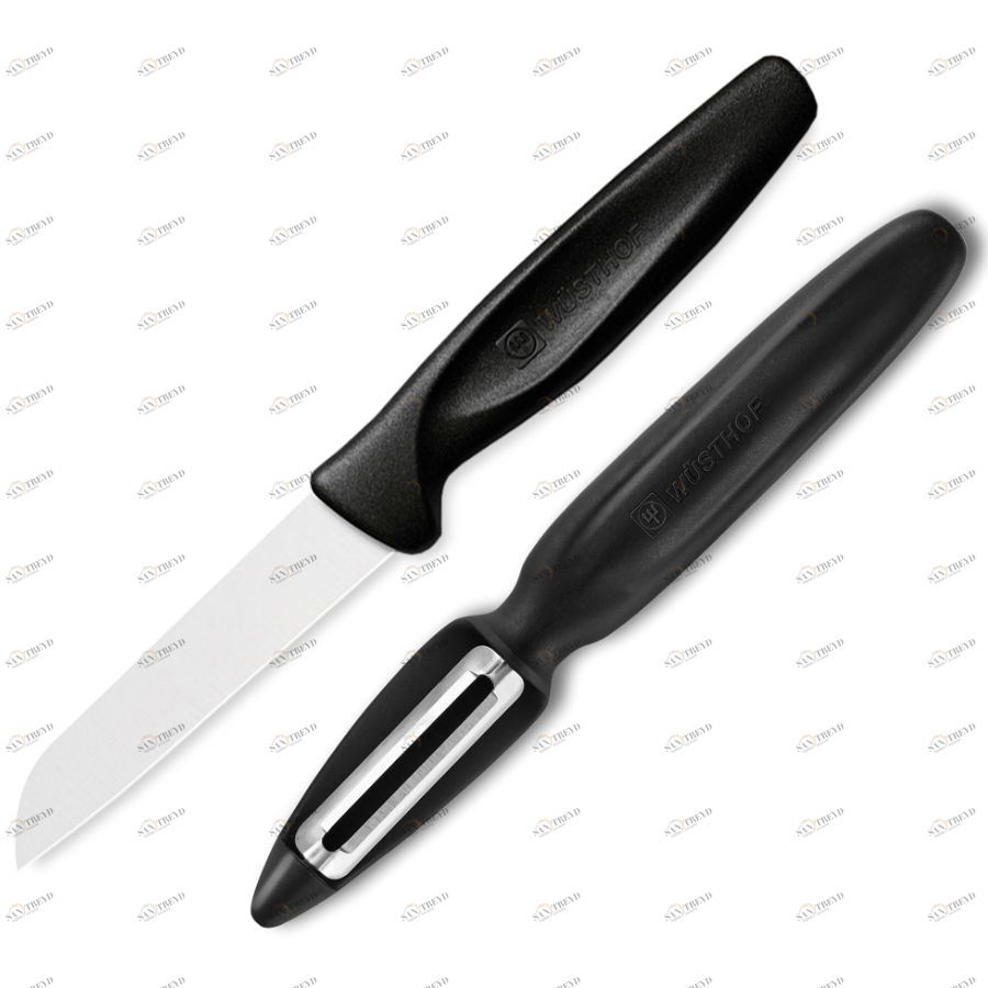 Набор ножей для чистки и нарезки овощей и фруктов Sharp Fresh Colourful с плавающим лезвием, черная WUESTHOF W93143