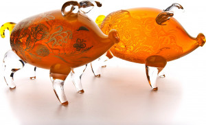 10633416 Гусевской Хрустальный Завод им. Мальцова Декоративное изделие "Поросенок" мини Хрусталь