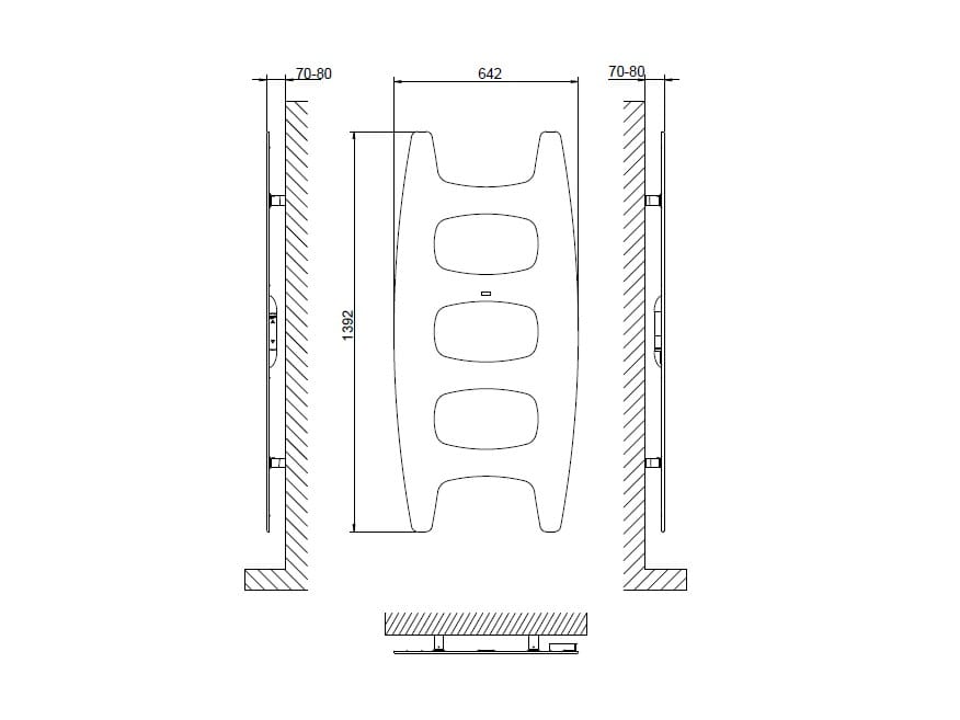 Электрический полотенцесушитель из углеродистой стали Cordivari Design Экстраслим ARCH-00038093 - Вид №2