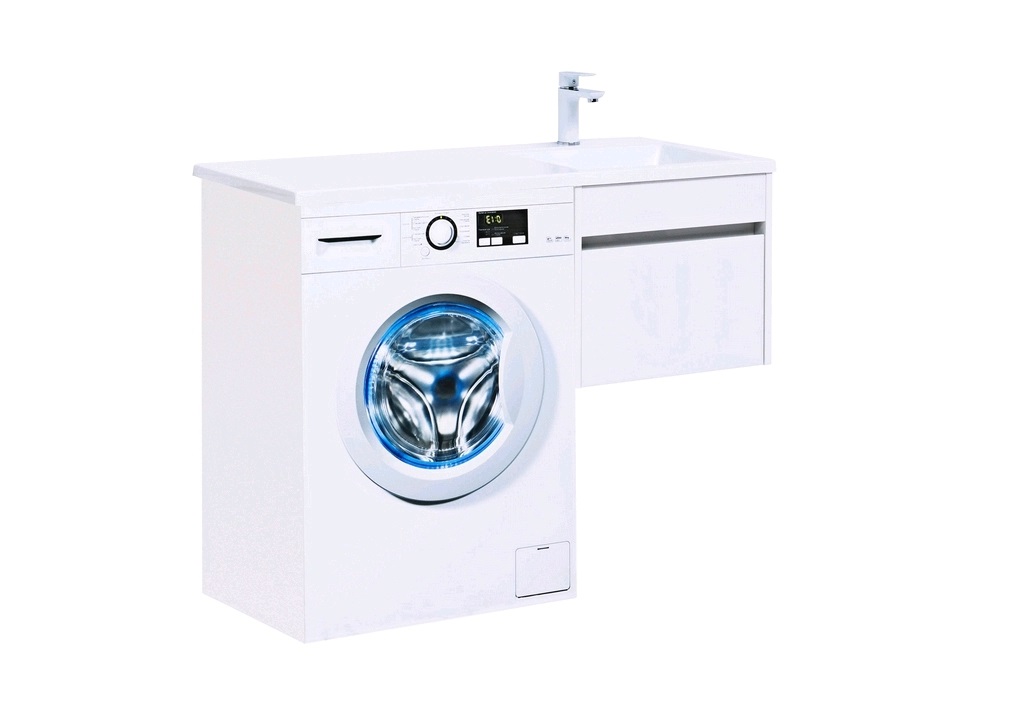 Тумба с раковиной Aquanet Токио 110 R белый (подвесная, 1 ящик) 0023691500235498 - Вид №11