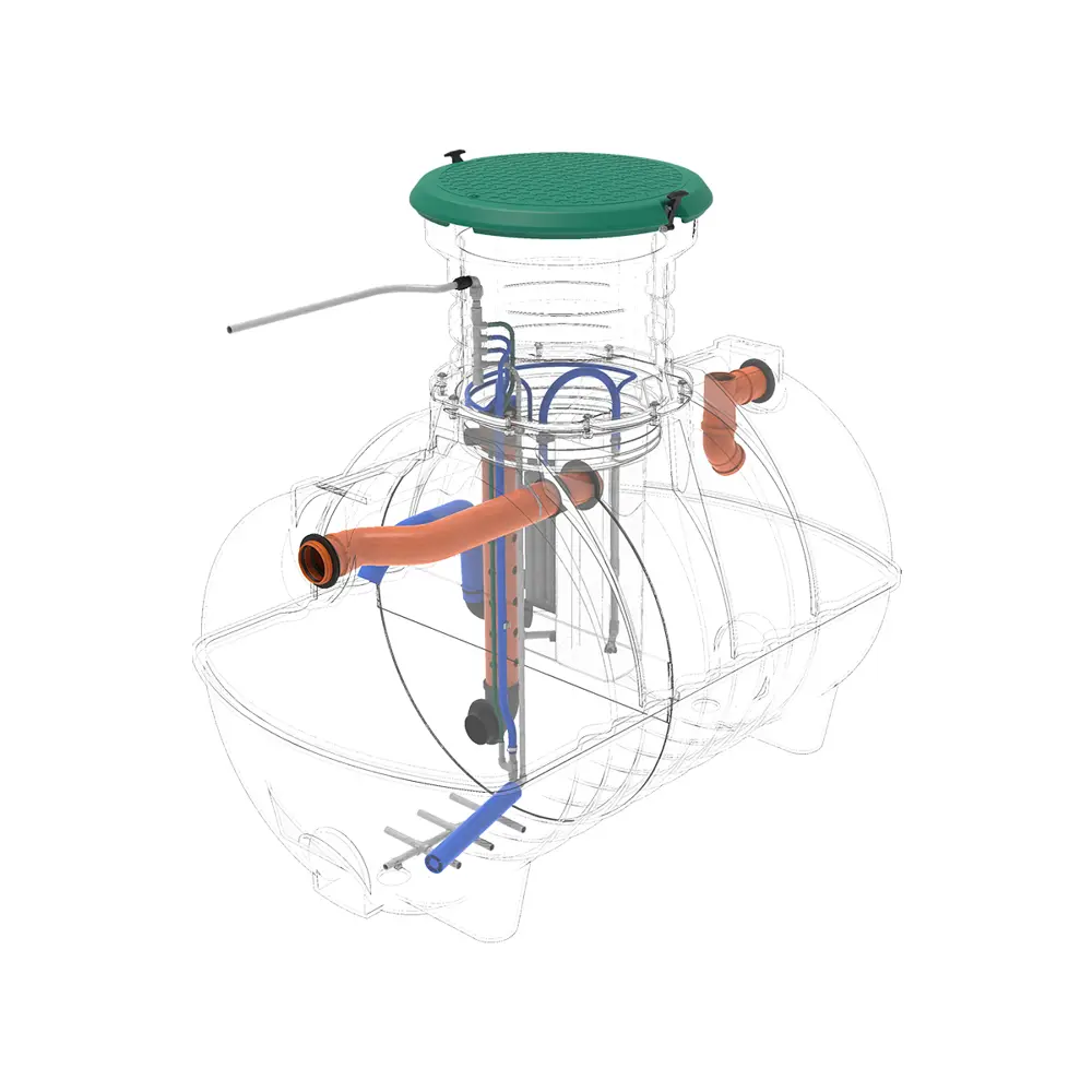 Станция биологической очистки четрыхкамерная Rostok Ground 6 2800 литров 1200 л/сутки STLM-2190724 - Вид №10