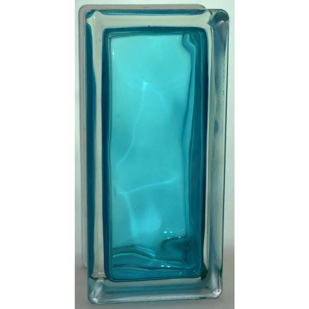 Стеклоблок Vitrablock Волна окрашенный внутри половинка цвет бирюзовый STLM-2067279