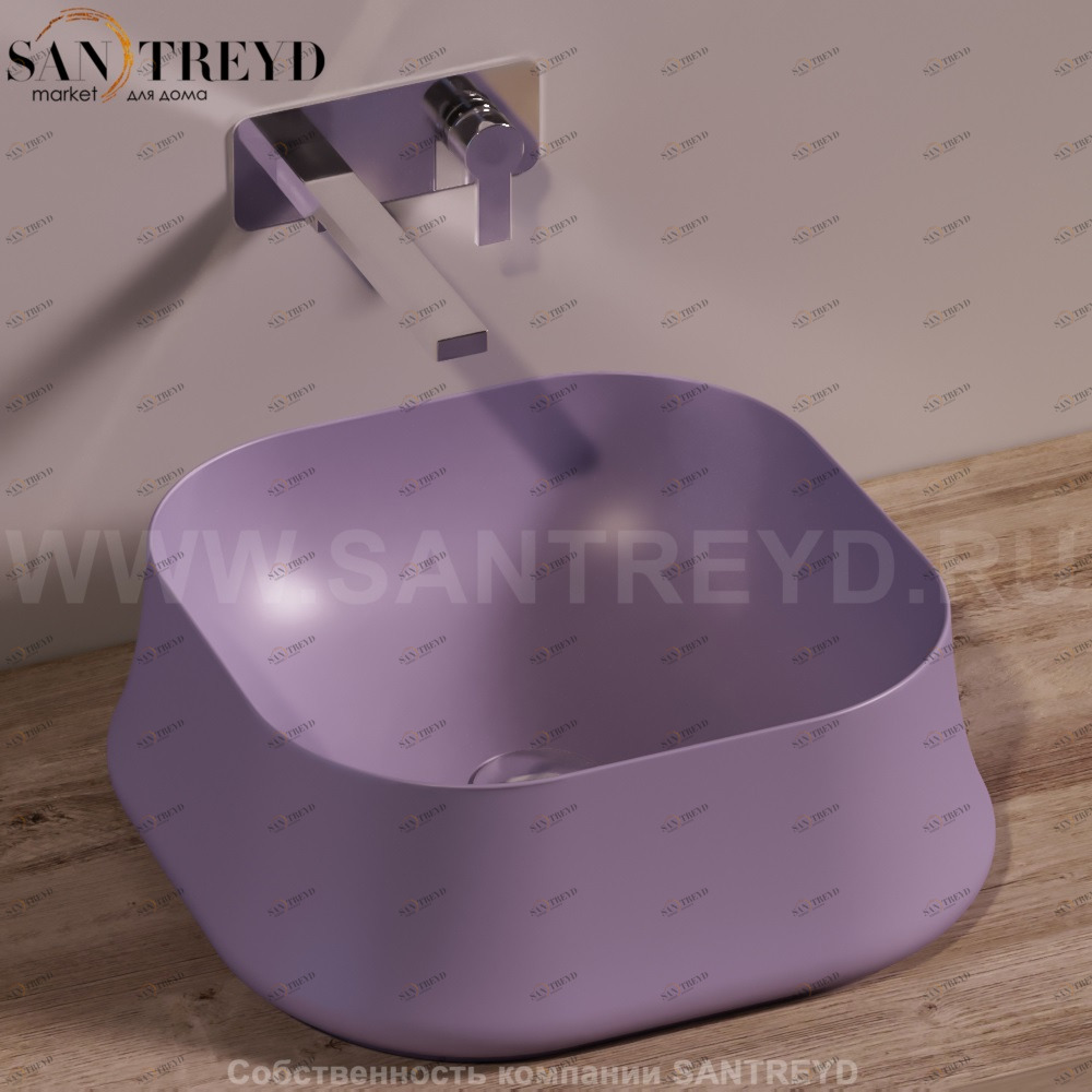 SH06PRUGNAMATT Накладная раковина на столешницу  квадратная Simas Sharp