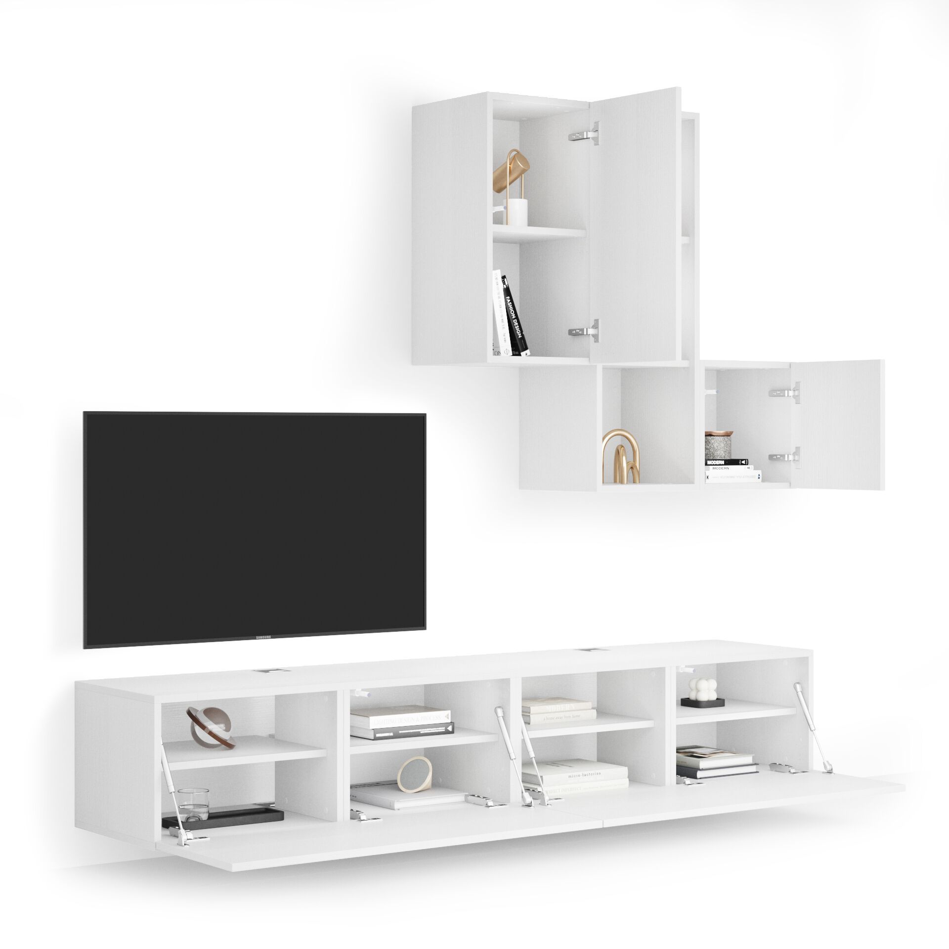 Модульная оборудованная стена установленная стеной в меламинированном Mobili Fiver Easy ARCH-00044646 - Вид №45