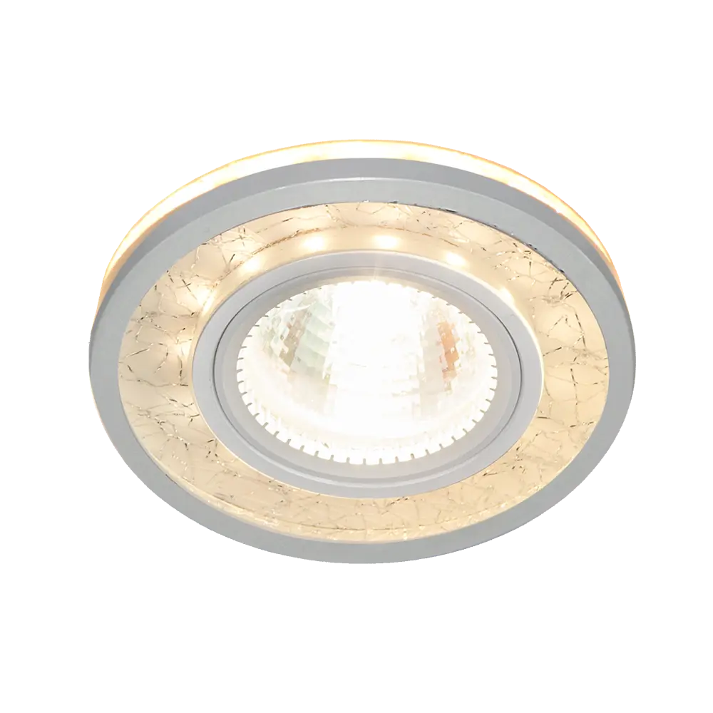 Светильник точечный встраиваемый Elektrostandard 7020 MR16 с LED-подсветкой под отверстие 60 мм, 2 м², цвет серебристый STLM-2044269 - Вид №3