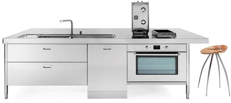 ALPES-INOX Островная кухонная мебель из нержавеющей стали с зоной для закусок Liberi in cucina sun-id-1401432 - Вид №12
