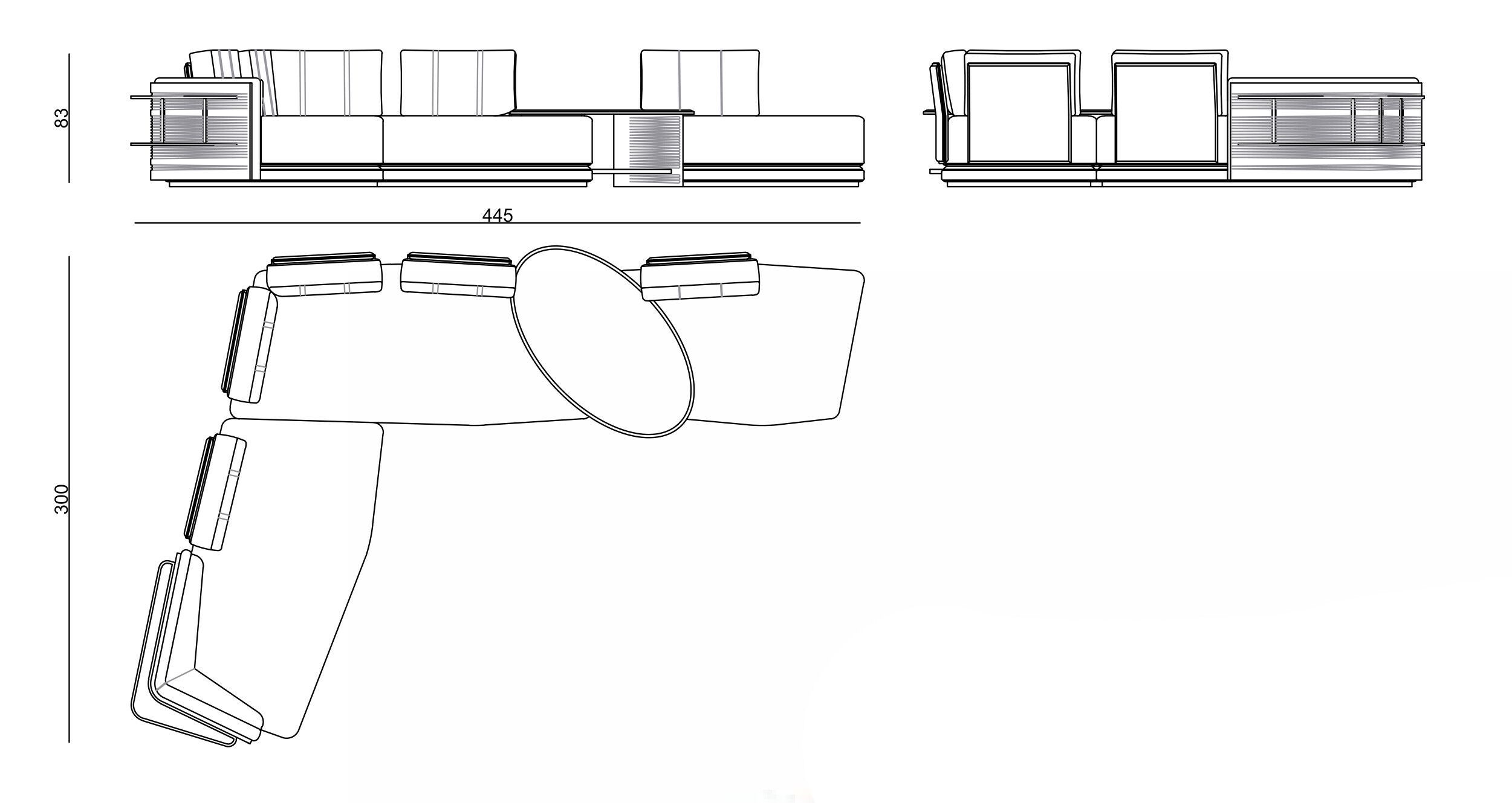 Угловой диван из ткани Zebrano Медуза ARCH-00068386 - Вид №7