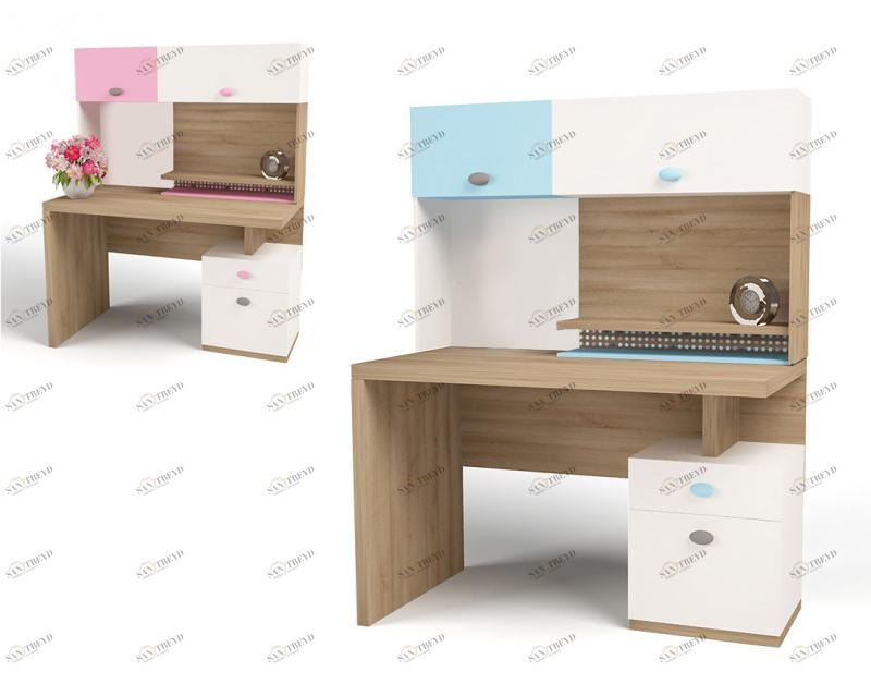 Надстройка на стол ABC-KING/навесная полка MIX blue правая MIX (голубой, ) 4631147961174