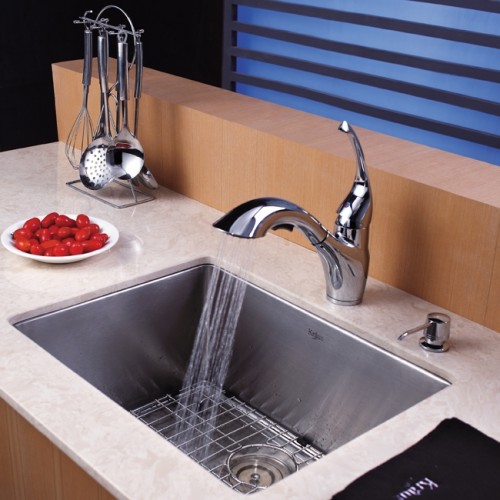 KHU101-23-KPF2210ORB-KSD30ORB Накладная раковина на столешницу  прямоугольная Krausru  - Вид №2