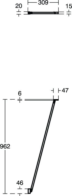 K9381V3 Угловая крепежная опора 1000 Ideal Standard CONNECT 2 - Вид №2