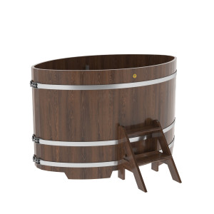 1320 Купель овальная из дуба 1,08х1,75х1,1 морёная Alyarus