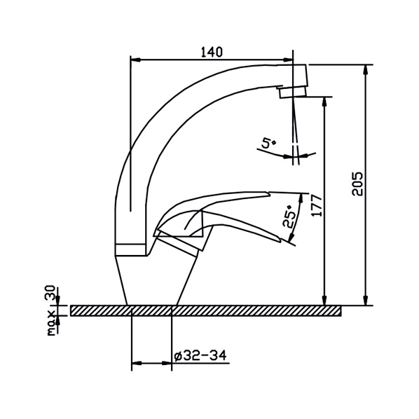 35-03 Open  Смеситель для кухни  ARGO kran 3503open - Вид №1