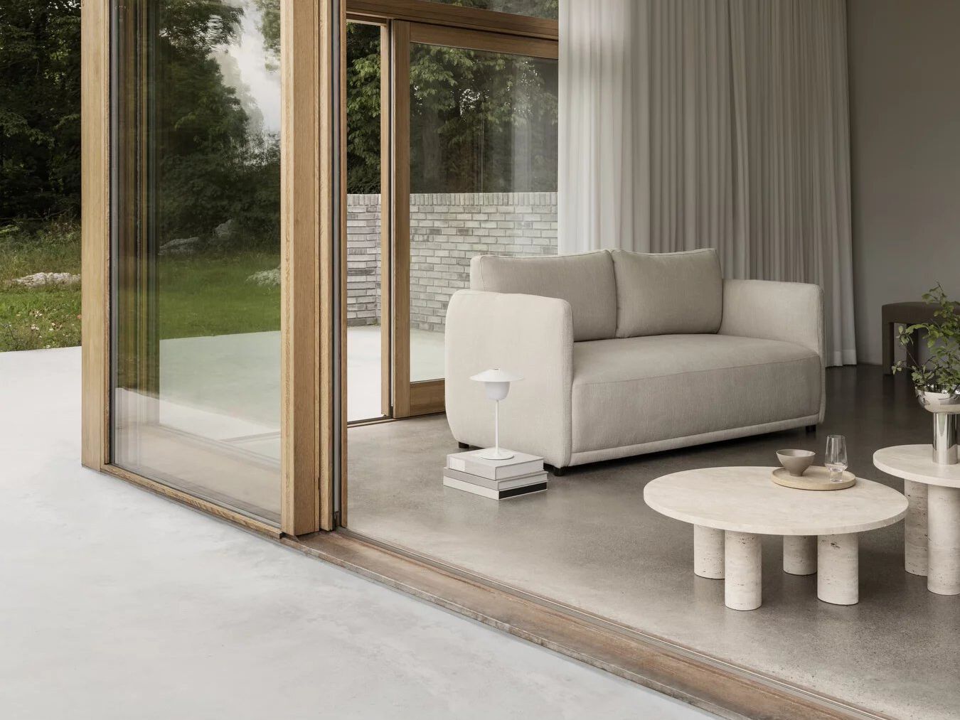 Травертин круглый журнальный столик blomus волос ARCH-00102249 - Вид №8