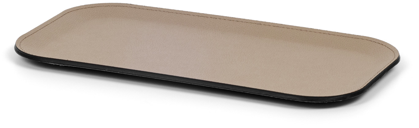 Виктор Прямоугольный поднос - 45x32 см / тканая кожа_кремовый