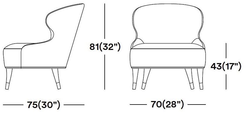 Tirolo Кресло с обивкой из ткани с подлокотниками Camelia 051 p - Вид №3