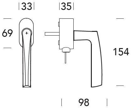 Reguitti Оконная ручка ДК из замака с замком Golf Aj15dkc6758 - Вид №1