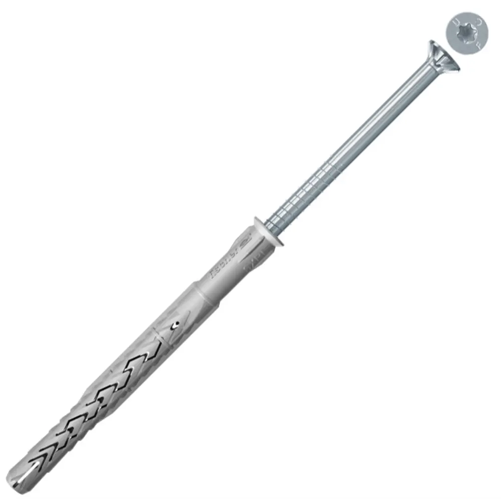 Дюбель-шуруп фасадный потайной для полнотелых материалов Fischer SXRL T, 8x120 мм, нейлон/сталь, 50 шт. 82979208 STLM-2013879 