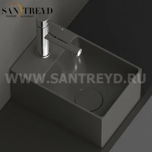 B6R30SK Подвесная раковина настенная прямоугольная Ceramica Globo T-EDGE серая