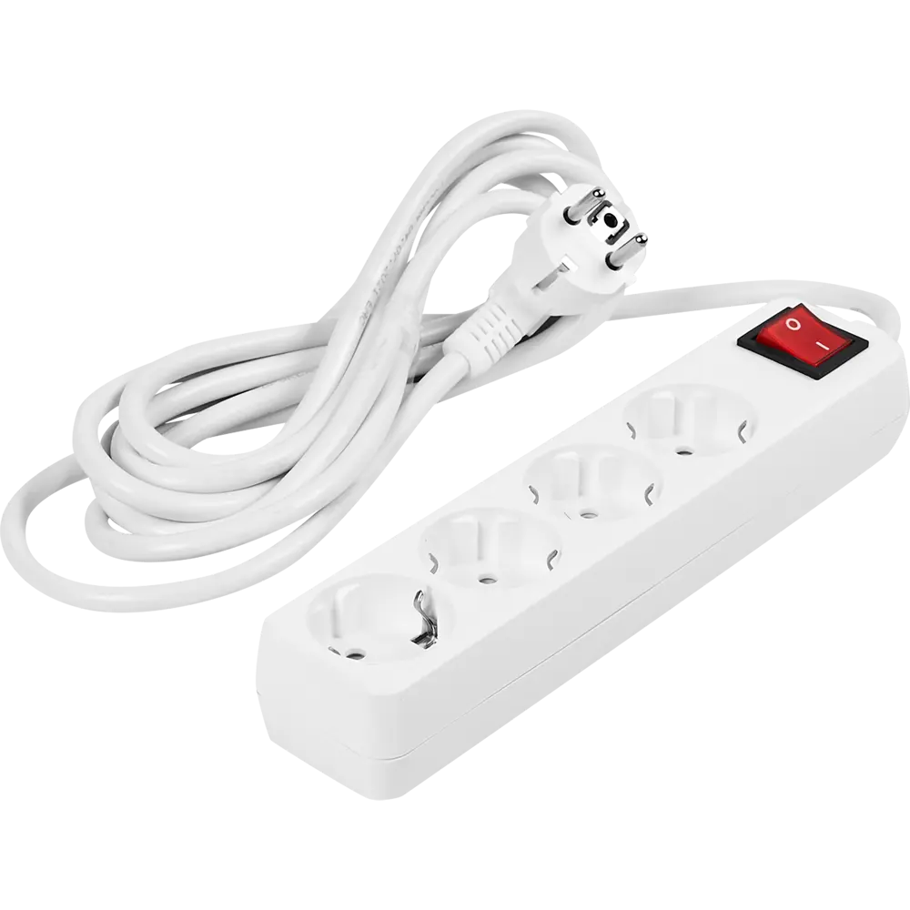 Удлинитель Защита Про с заземлением — 4 розетки, 3 метра, 3500 Вт 82741176 STLM-0035243 - Вид №1