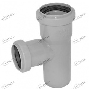 Тройник канализационный ПВХ Д50х40мм 90 градусов Политек 6284