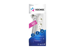 16160367 Удлинитель 5м, 3гн. земля, ПВС 1мм2 YKsm5m-3g-Z/K/ КОСМОС