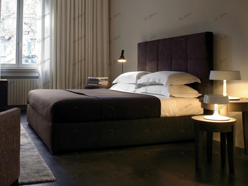 Meridiani Двуспальная кровать со съемным чехлом из ткани Bardò sun-id-1355177