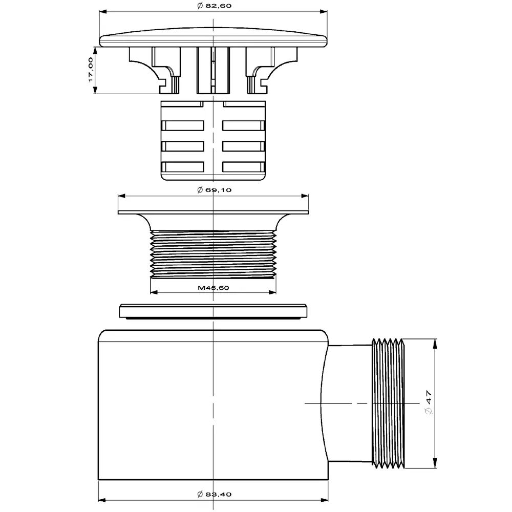 Сифон Vidage для душевого поддона с гидрозатвором 50 мм 18554335 STLM-0011321 - Вид №4