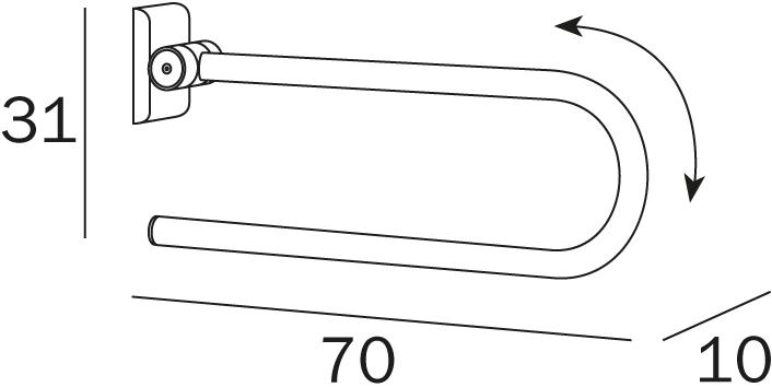 INDA® Поручень складной U-образной формы для унитаза Confort Ah997c - Вид №1