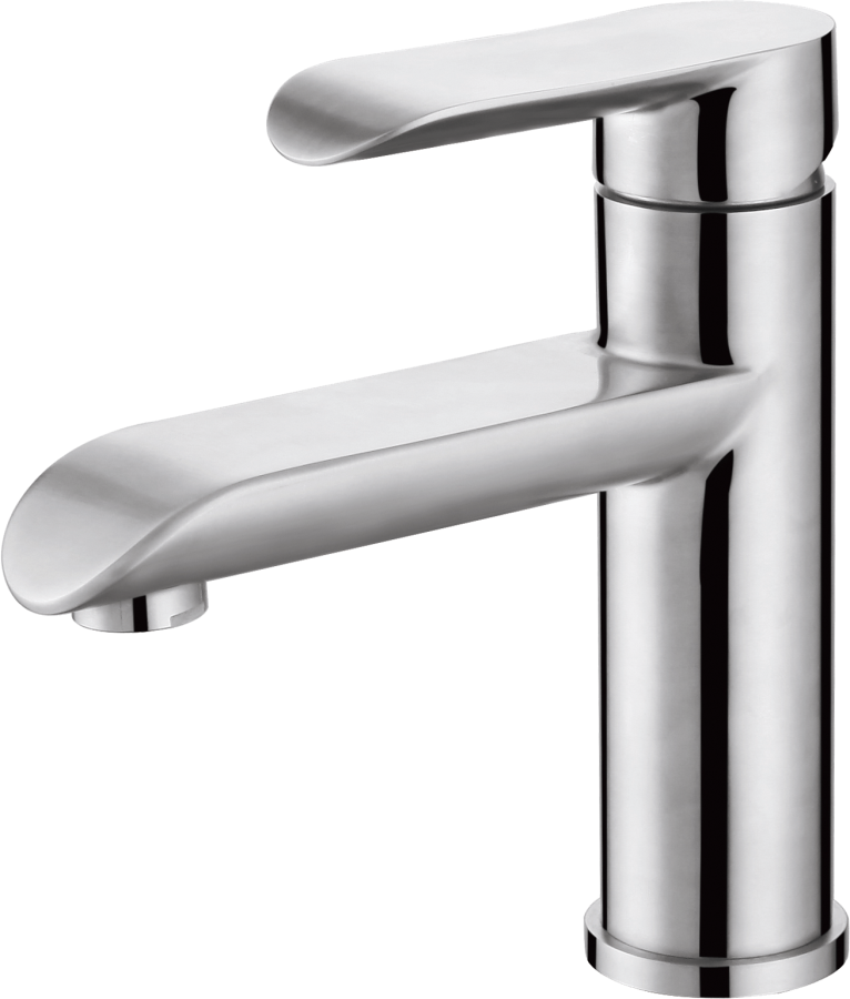 Смеситель д/ум MELANA-610601 Paola Hi-tech нерж.сталь, однорычажный, сатин, литой излив