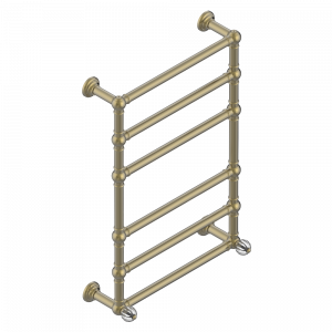 U1D-TWT6H2 Полотенцесушитель Традиционный, 6 перекладин, 625 мм x 925 мм, водяной, с 2 декоративными крестовыми рукоятками Thg-paris Mandarine со светлым хрусталём Бронза