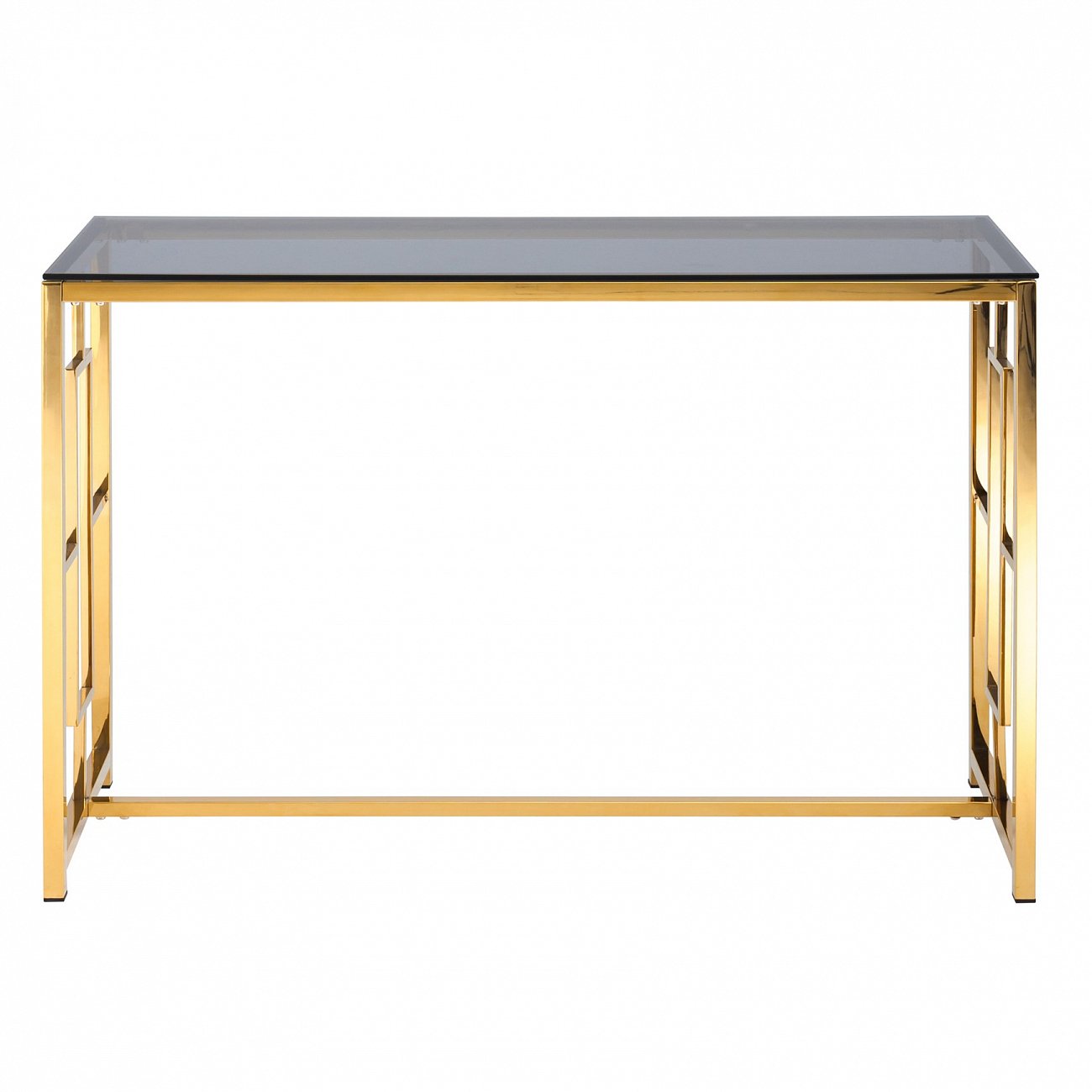 Консоль стеклянная 120х40 см дымчатая с золотом "Бруклин" STOOL GROUP  00-3881905 Золото  - Вид №3