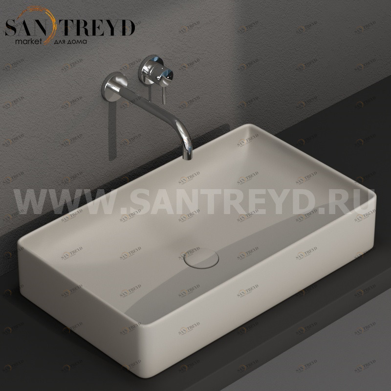 B6R63GH Накладная раковина на столешницу  прямоугольная Ceramica Globo T-EDGE