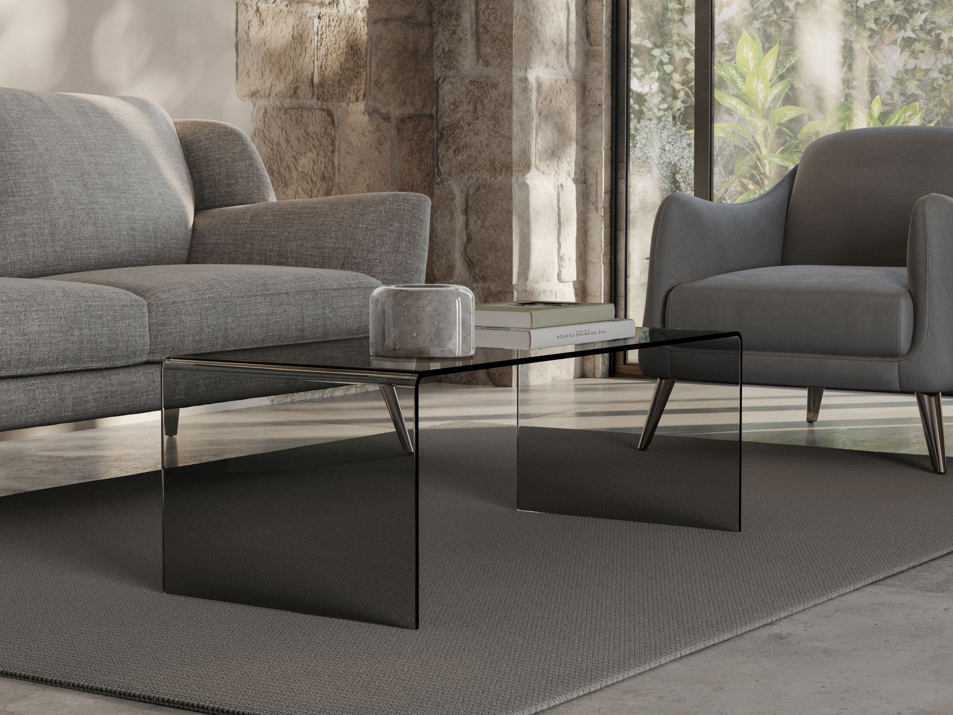 Квадратный стеклянный журнальный столик Natuzzi Italia Меркурий ARCH-00132300 - Вид №2