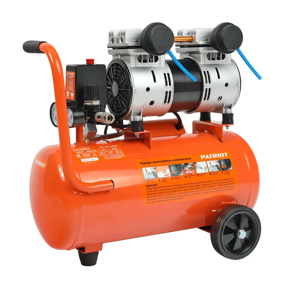 Компрессор безмасляный Patriot WO 24-260S, 24 л 260 л/мин 1.5 кВт STLM-2194159 - Вид №2