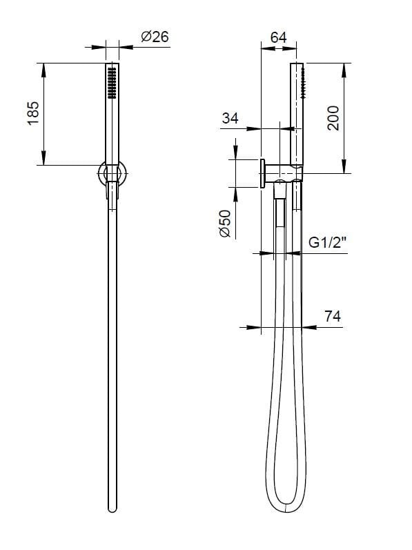 Встраиваемый набор для душа с ручным душем Fantini Rubinetti Sailing ARCH-00106255 - Вид №3
