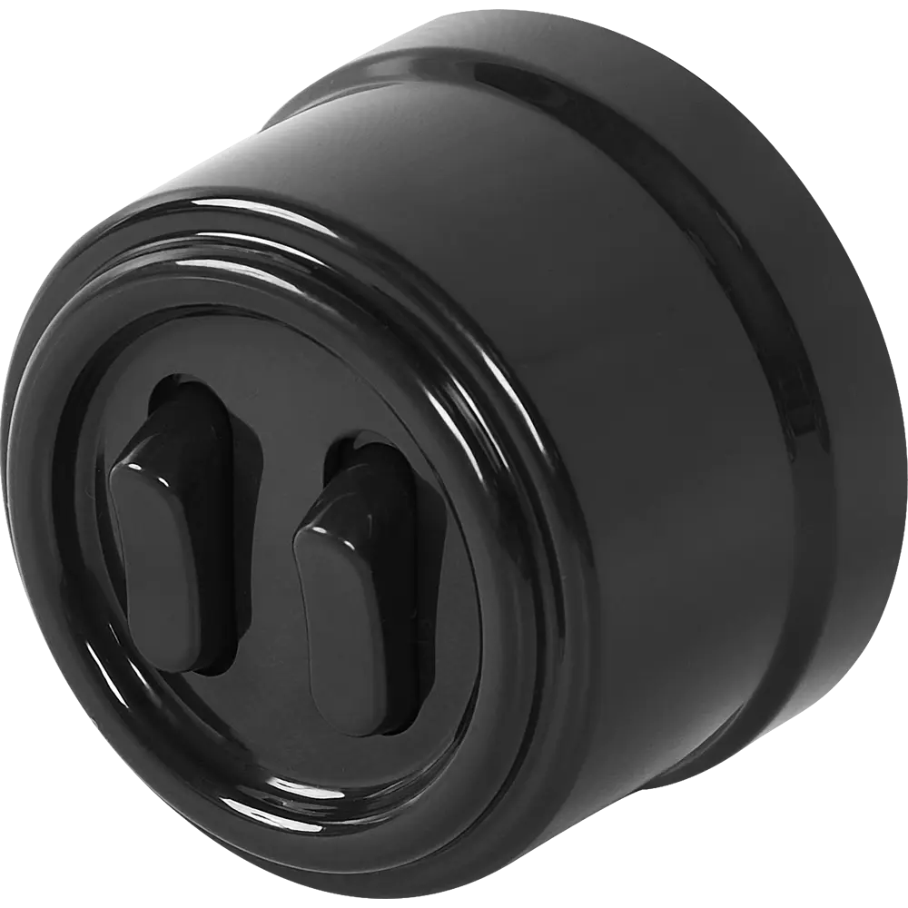 Выключатель двухклавишный Electraline в глянцевом коричневом исполнении 84229197